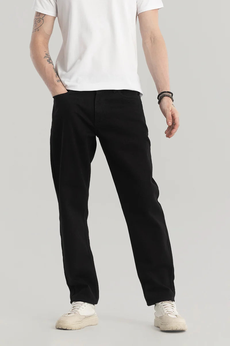 Refined Black Relaxed Fit Jeans