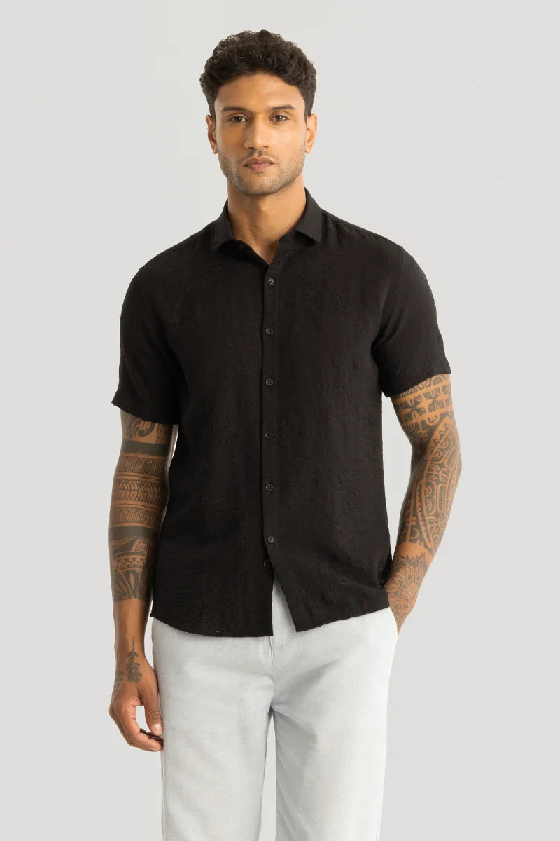 Jacques Black Embroidered Shirt