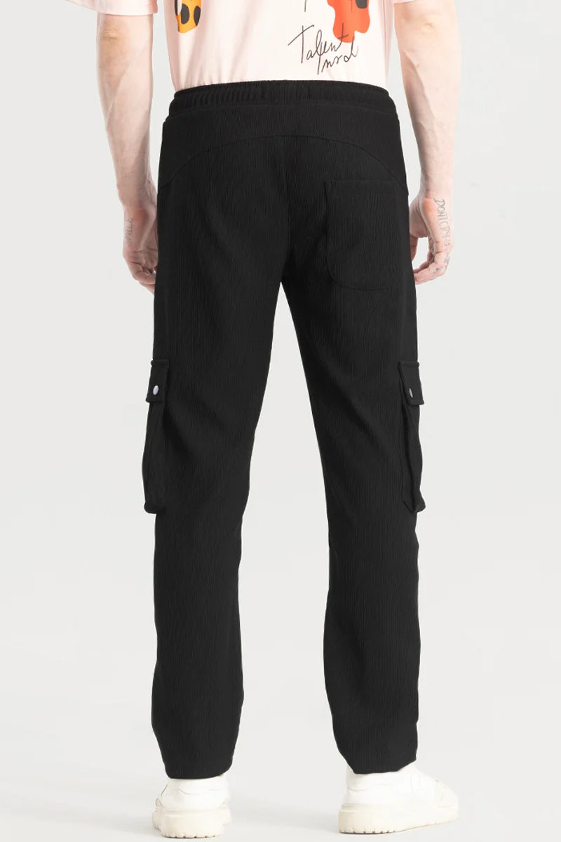 Pockethrive Black Corduroy Cargo Pant