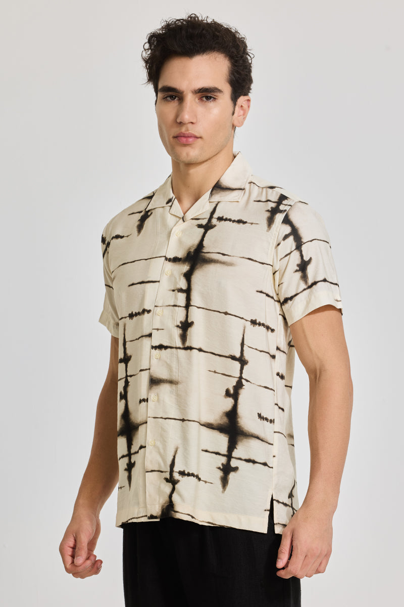 Cream Cuban Abstract Shirt