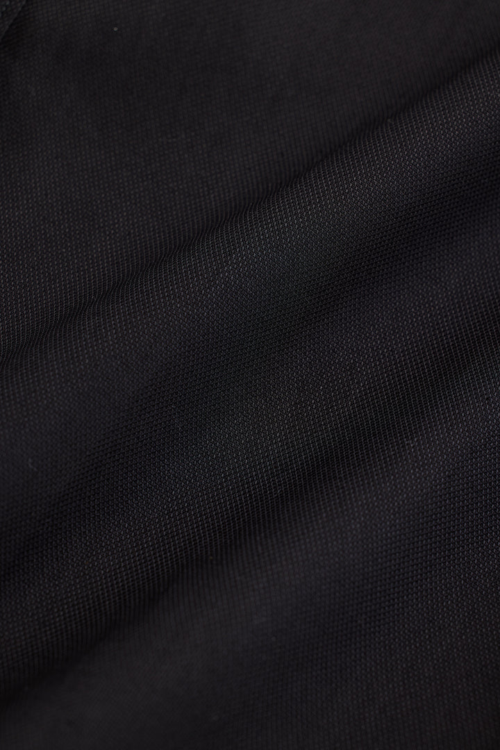 Black Solid Twill Shirt