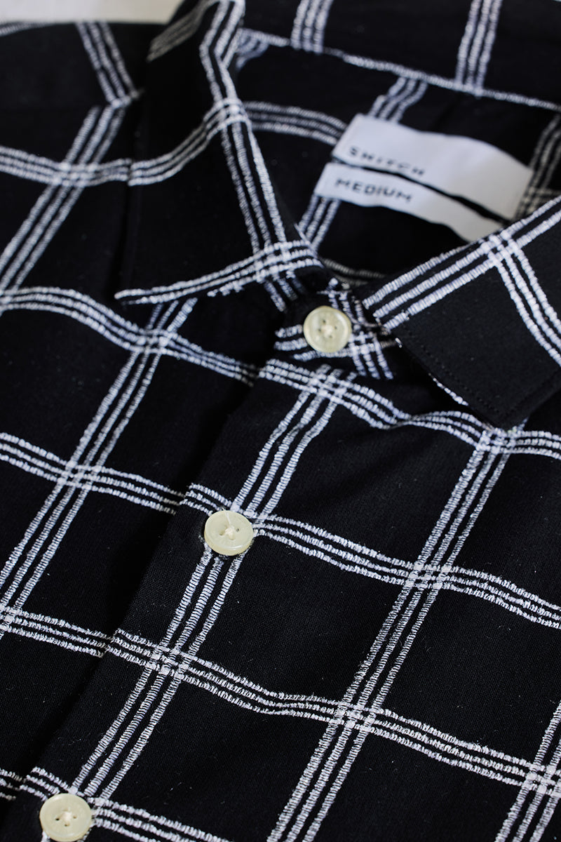 Black Checks Slim Fit Shirt