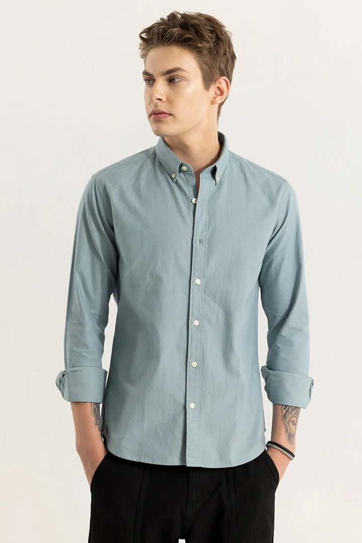 ClassicContour Plain Stone Blue Shirt