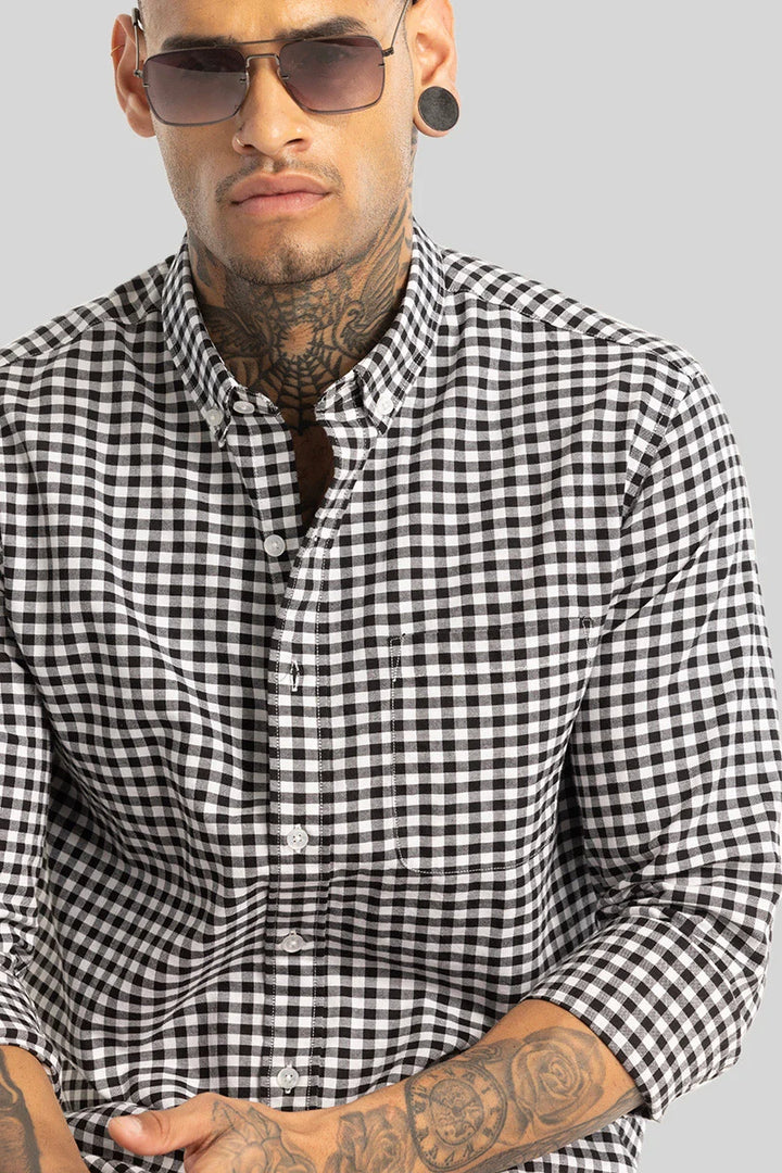 Black Gingham Checks Shirt