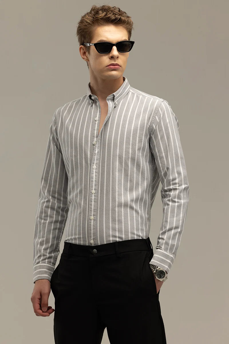 Bodil Grey Striped Shirt