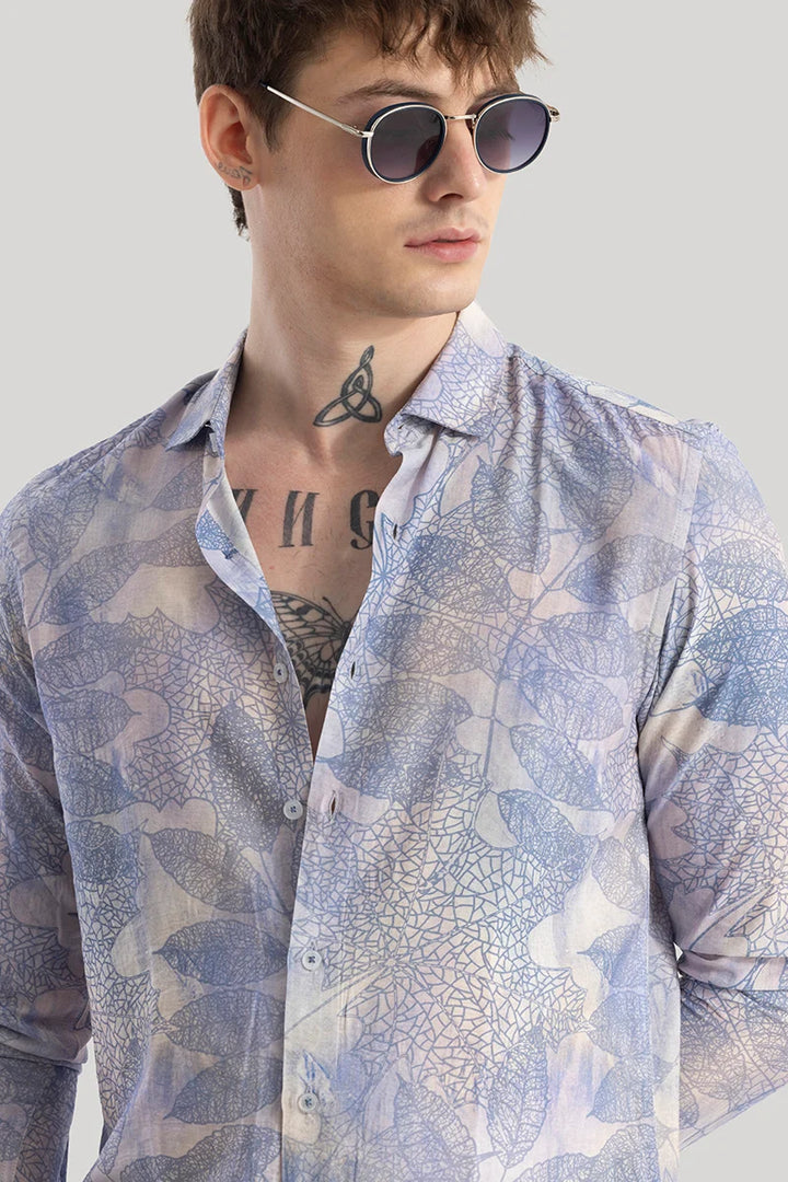 Axel Blue Printed Shirts