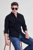 Black Corduroy Slim Fit Shirt