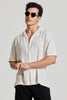 Off White Cuban Linen Blend Shirt