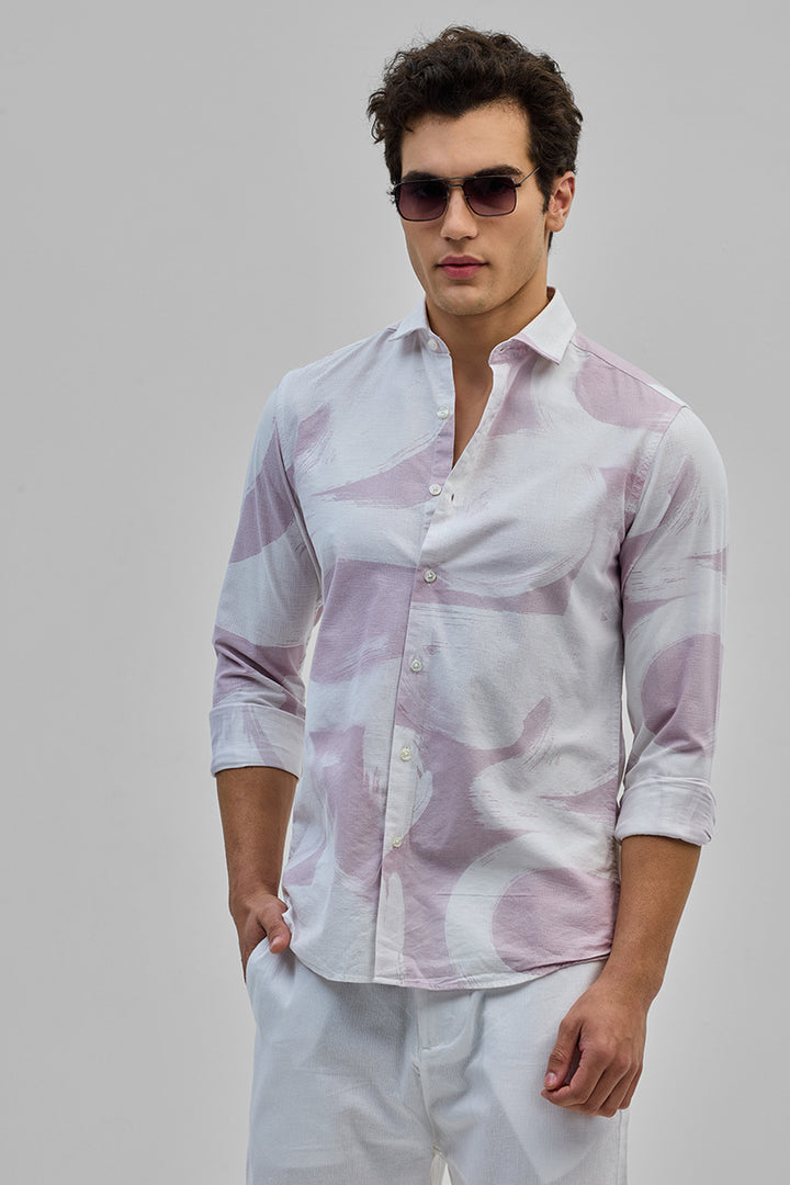 Lilac Abstract Slim FIt Shirt