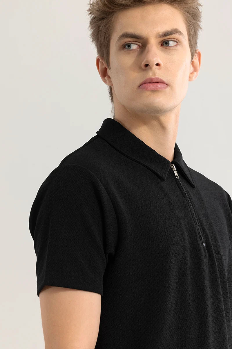 Elegantiq Black Polo T-Shirt