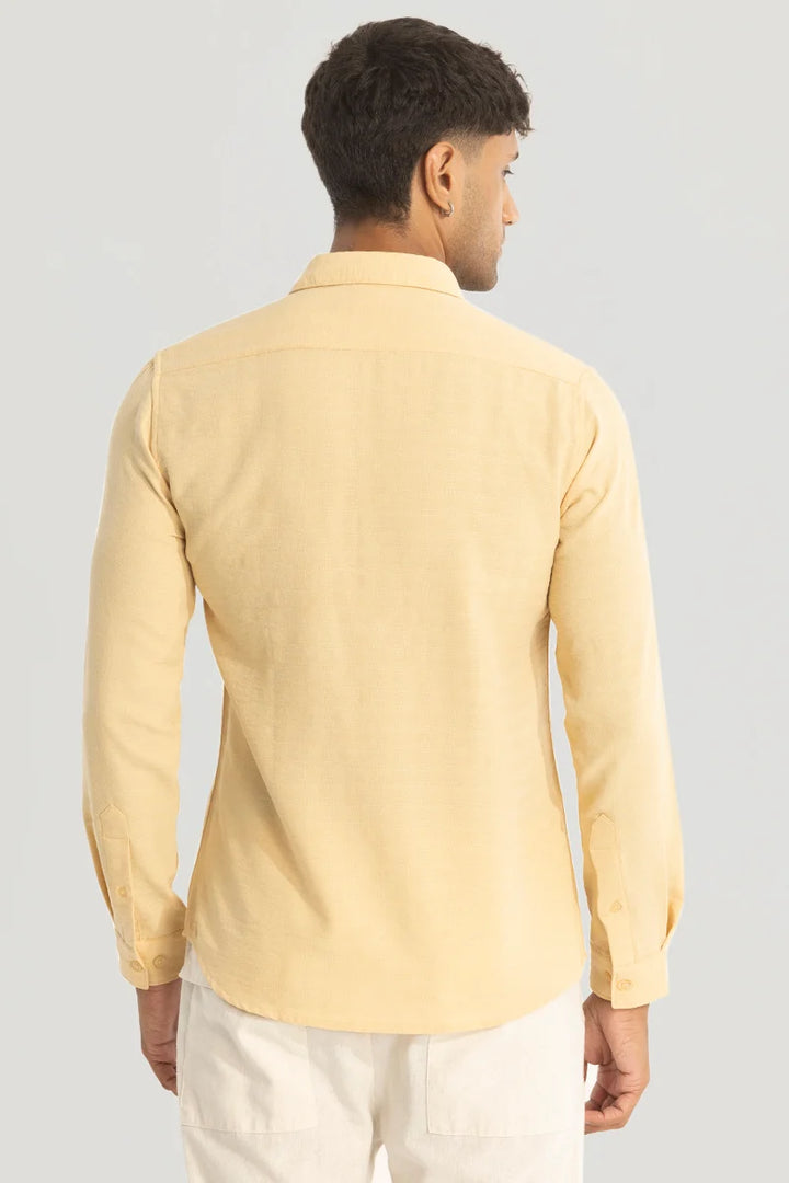 Yellow Self-Design Shirt