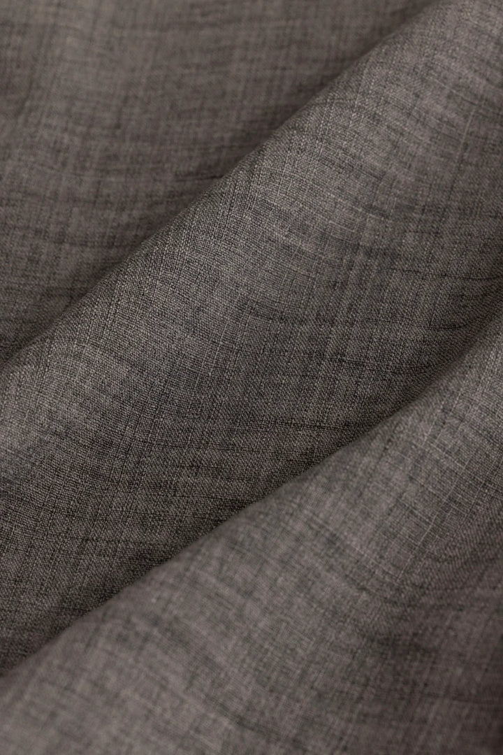 Grey Mandarin Linen Shirt