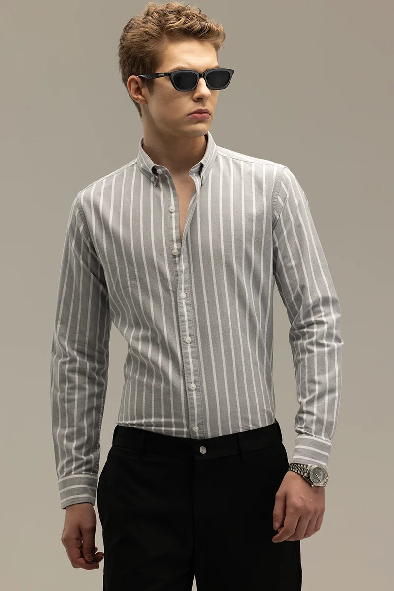 Bodil Grey Striped Shirt