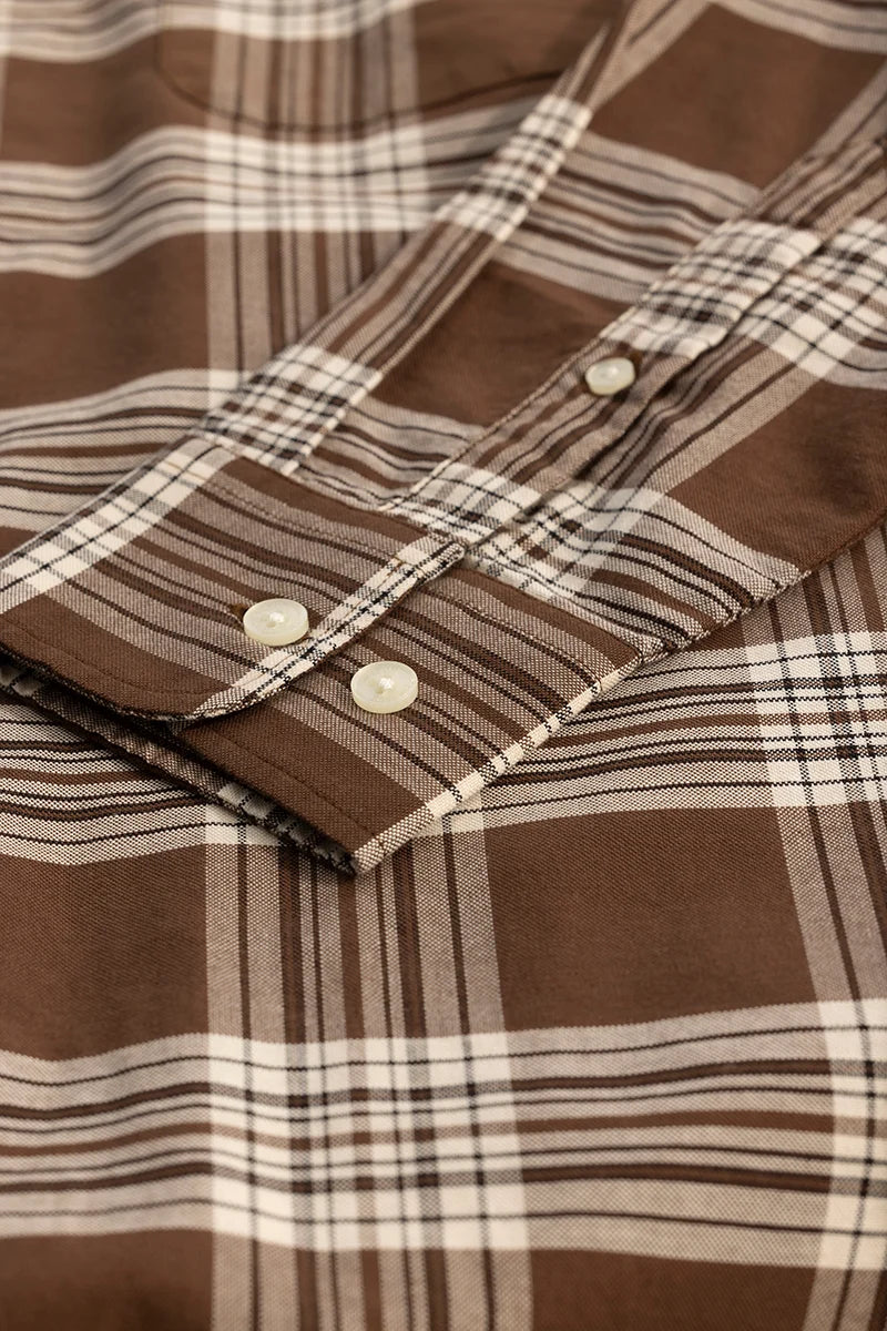 Brown Checks Oxford Shirt