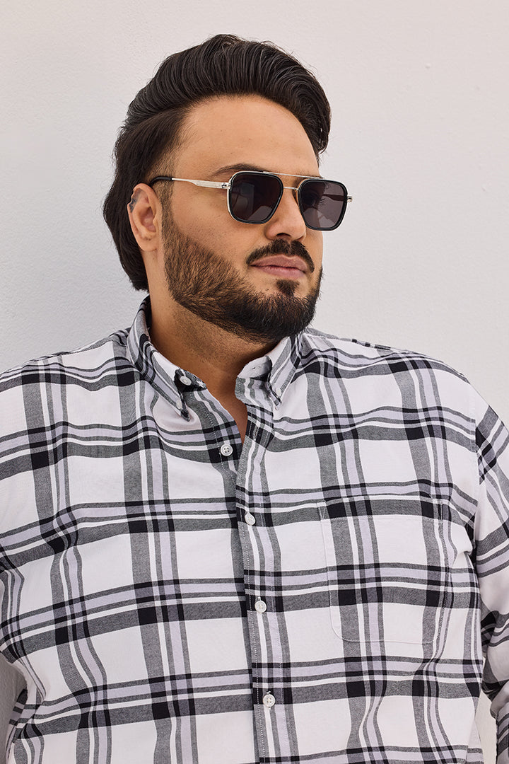 White Checks Regular Fit Shirt