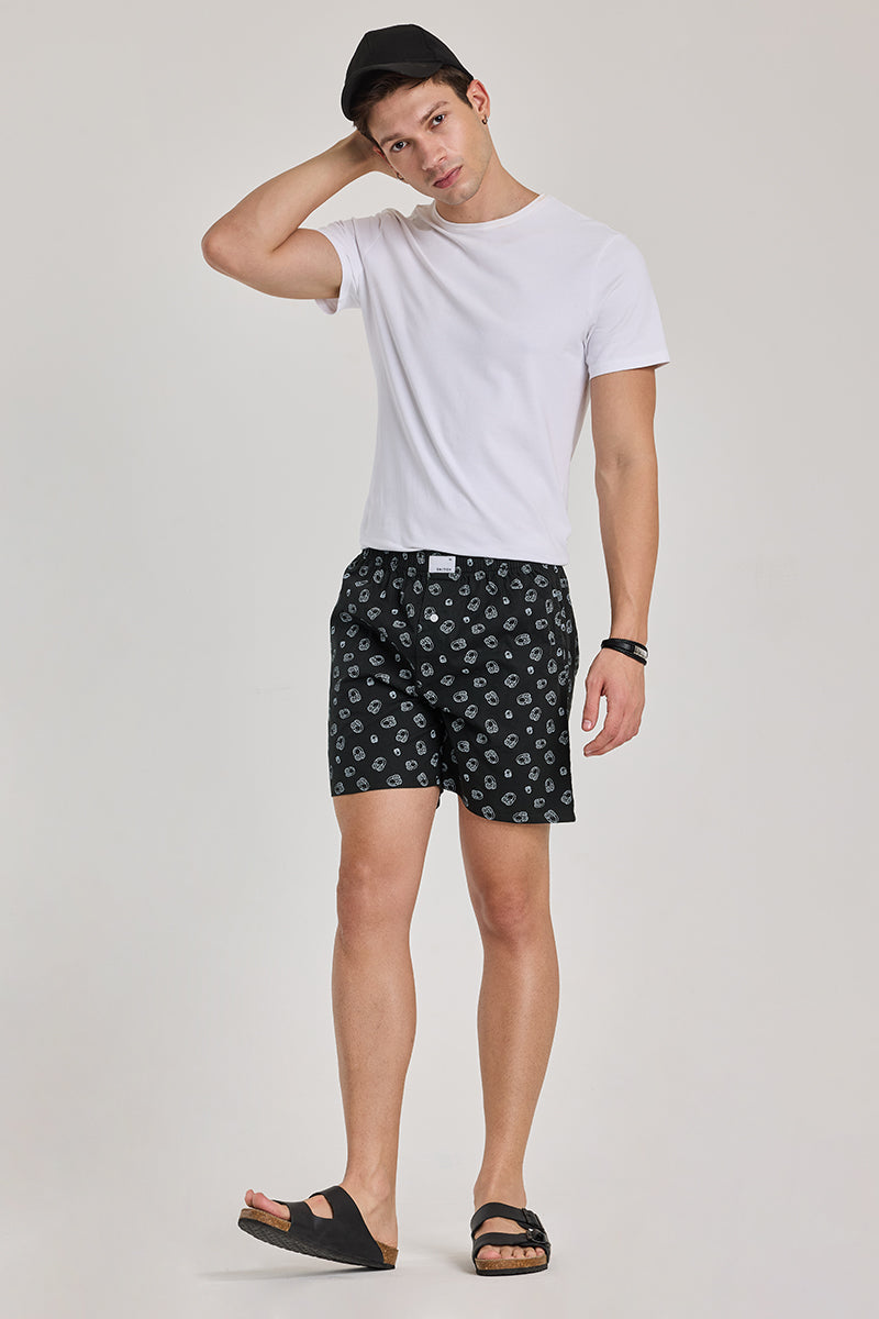 Black Printed Boxer