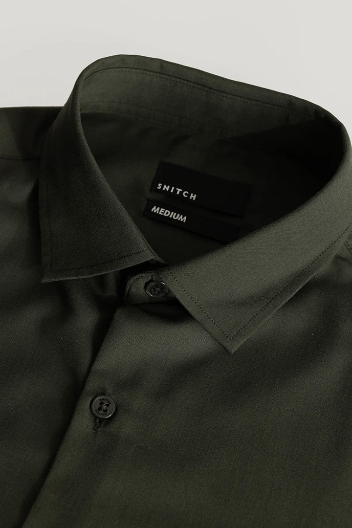 Rene Olive Plain Shirt