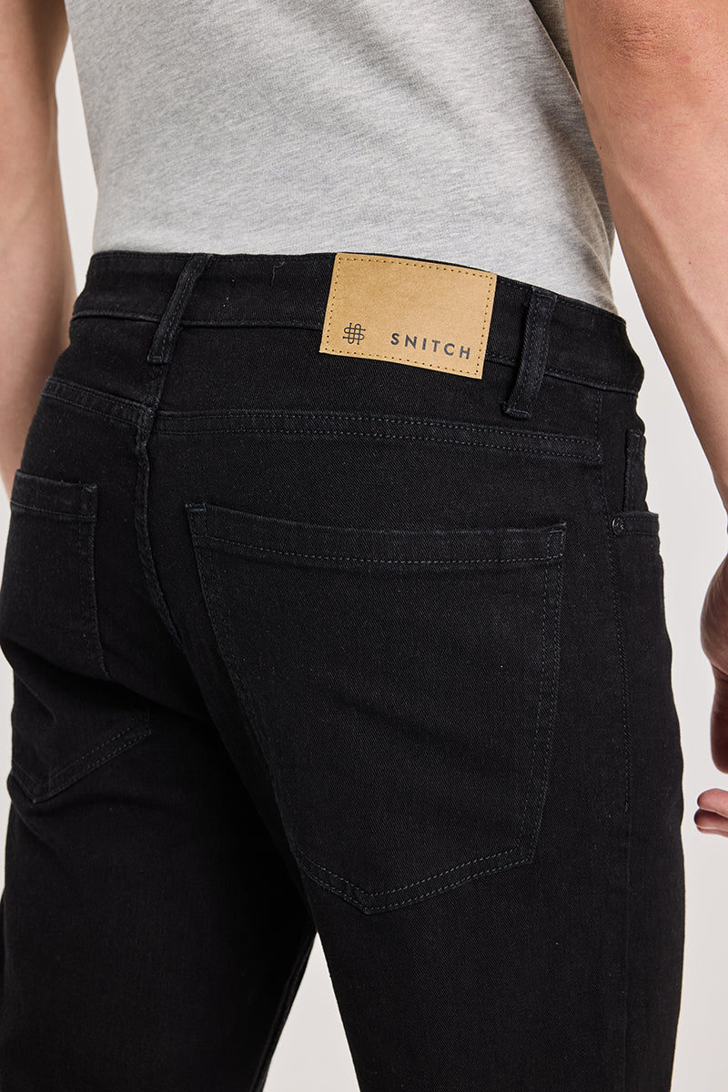 Black Tapered Fit Jeans