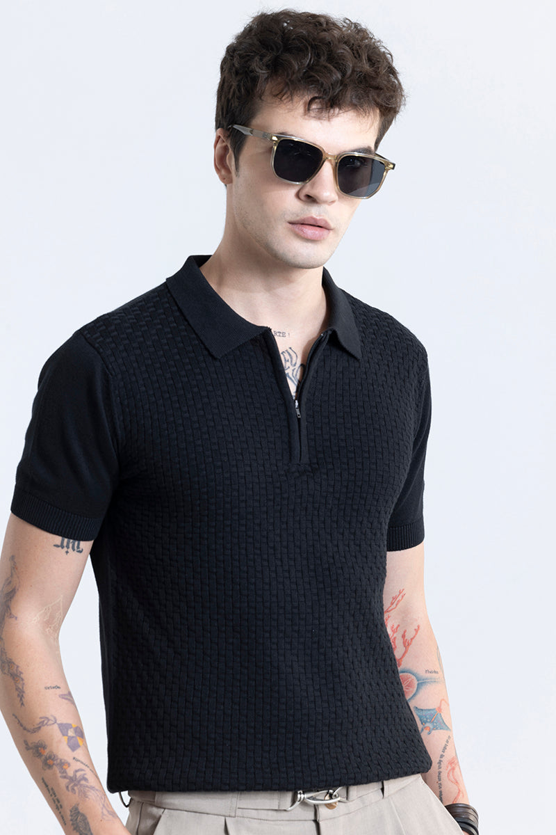 Nova Black Polo T-shirt