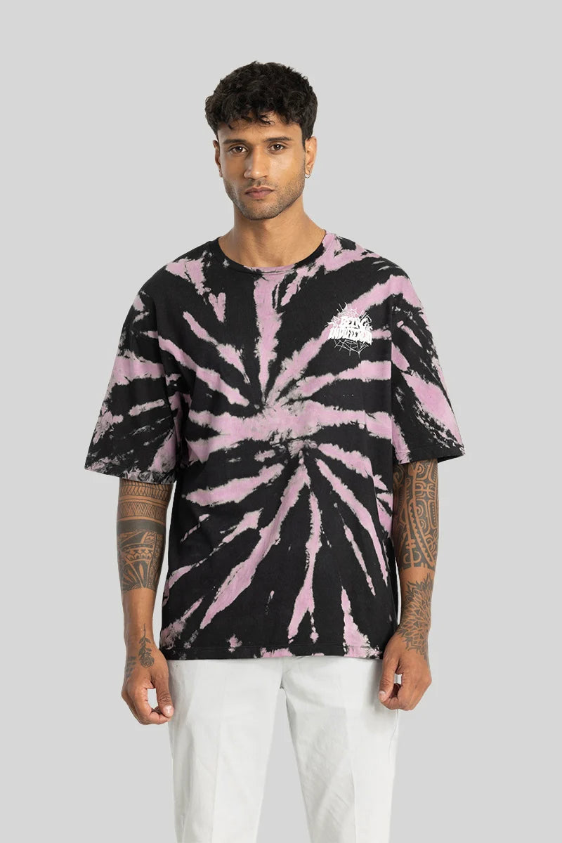 Guglielmo Black Tie & Dye Oversized Fit T-Shirt