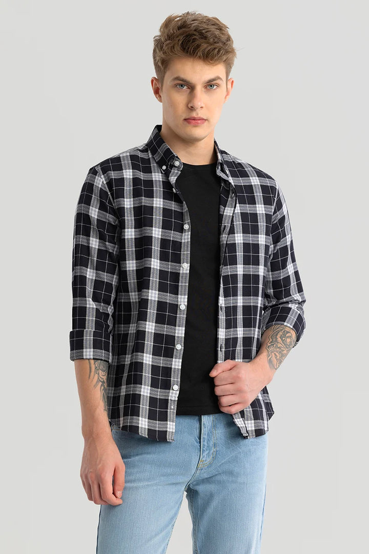 Fleur Black Checks Shirts