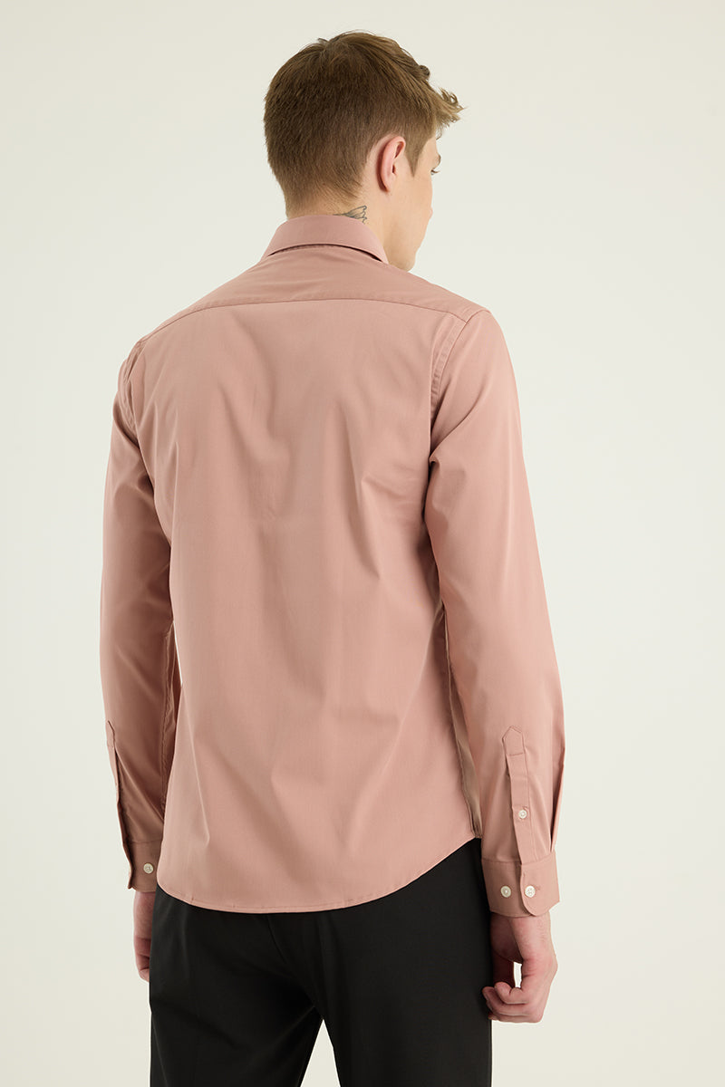 Peach Slim Fit Stretch Shirt