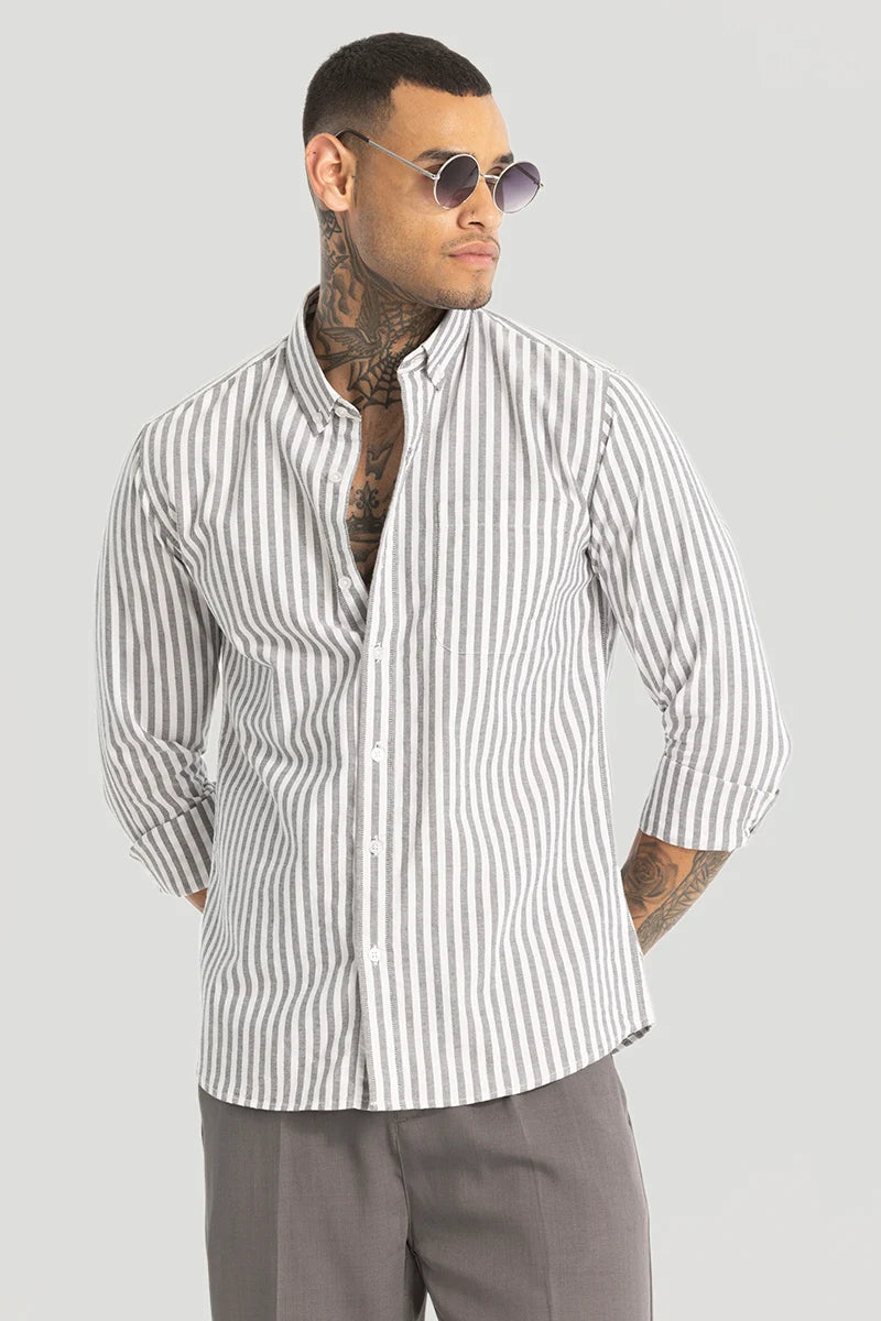 Grey Oxford Stripes shirt