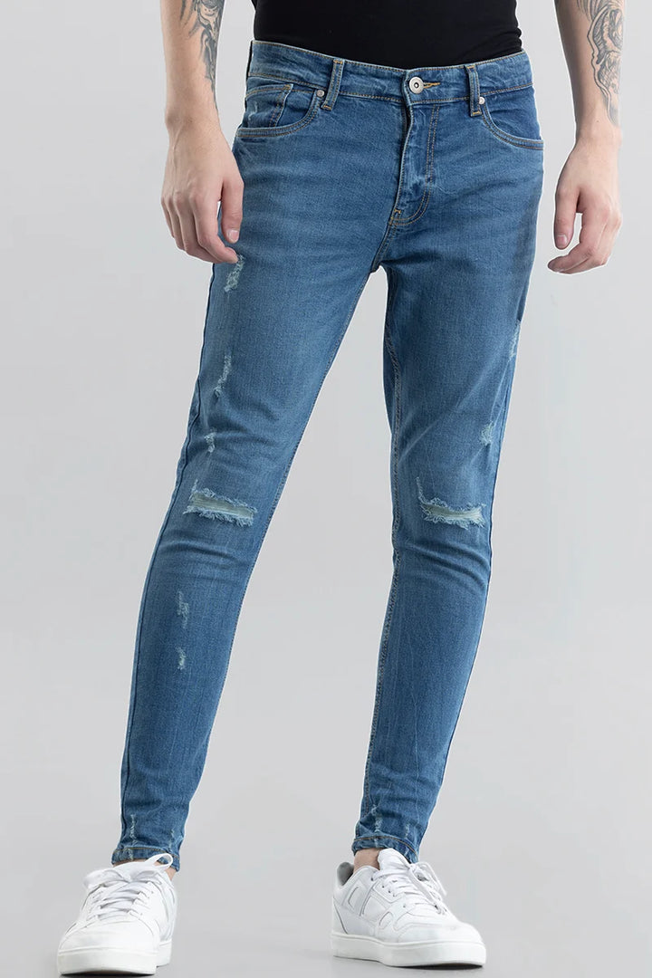 Ilaria Blue Distressed Skinny Fit Jeans