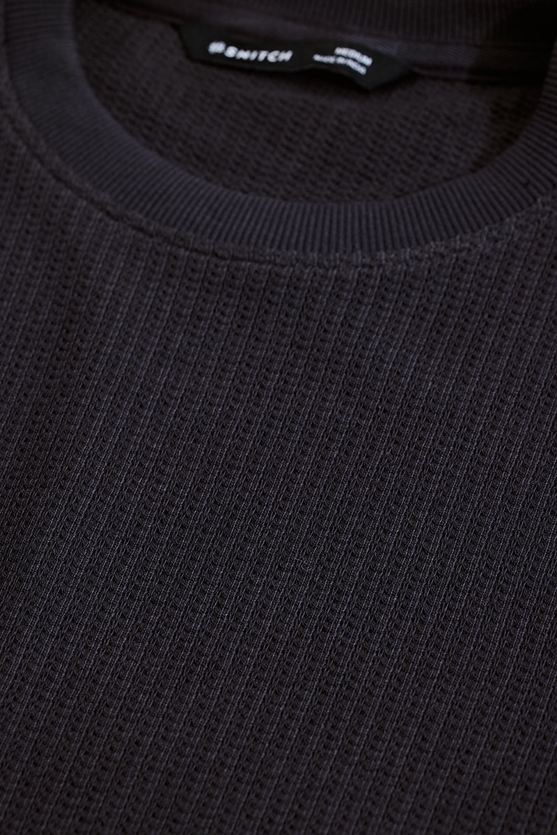 Charcoal Grey Textured Sweatshirt