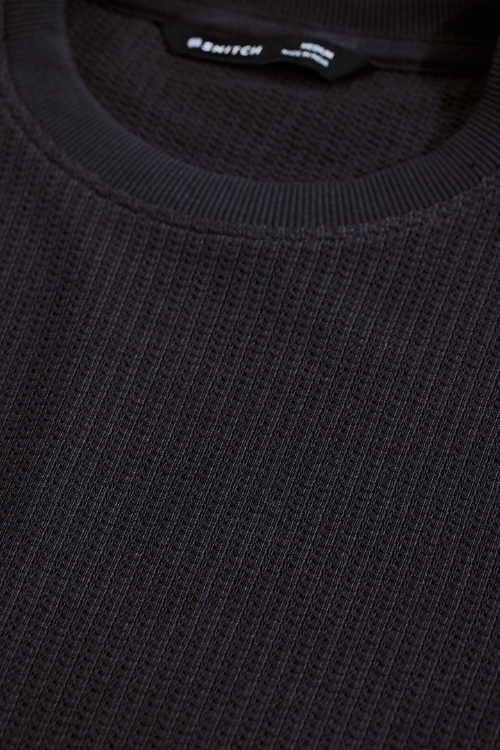 Charcoal Grey Textured Sweatshirt