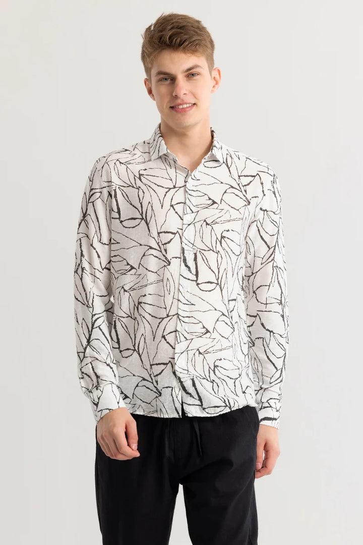 Finn Abstract White Shirt