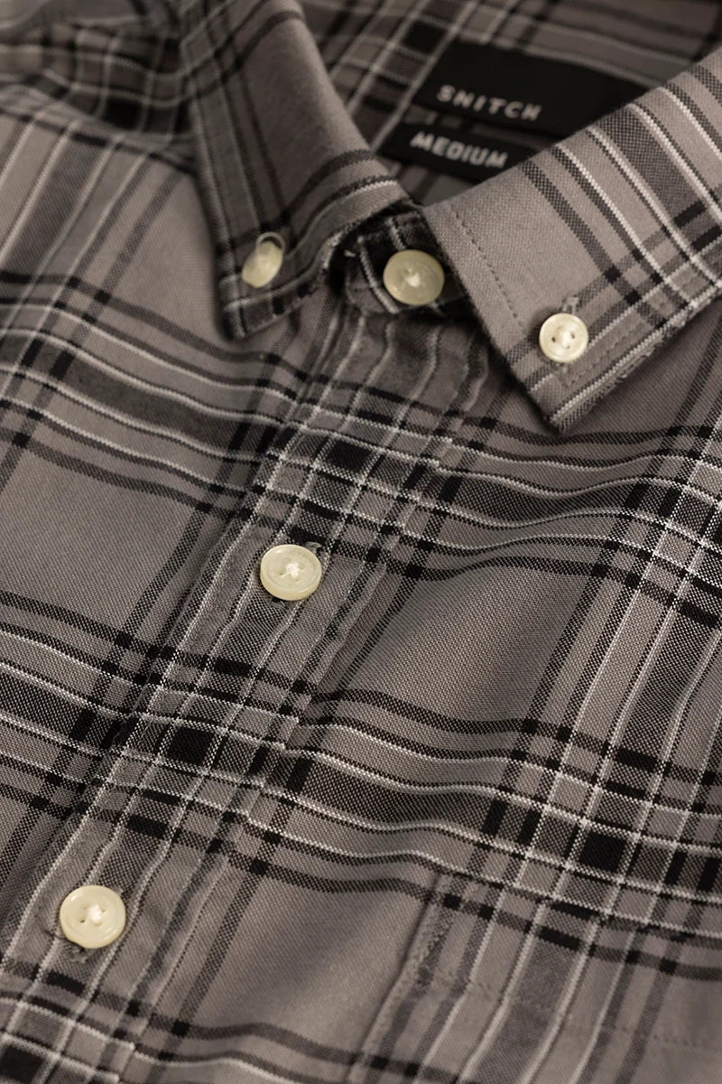 Grey Checks Oxford Shirt