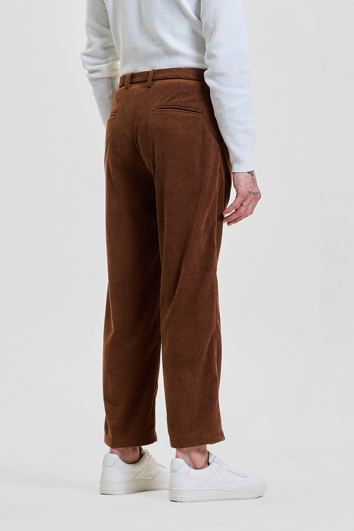 Brown Corduroy Relaxed Fit Trousers