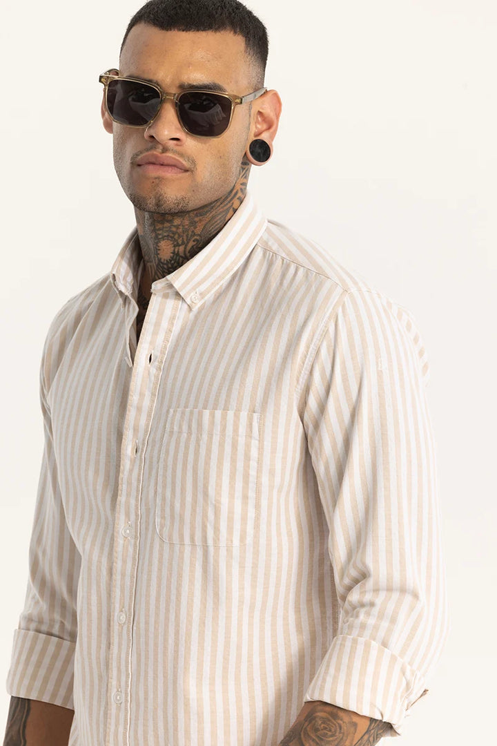 Beige Oxford Stripes shirt