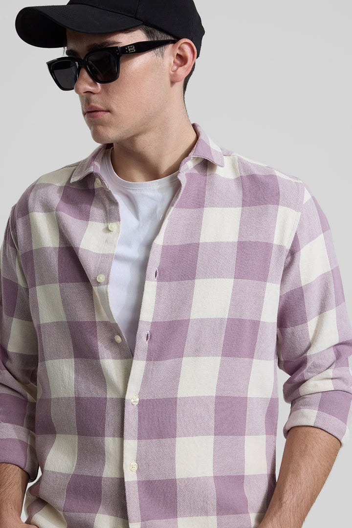 Lavender Slim Fit Checks Shirt