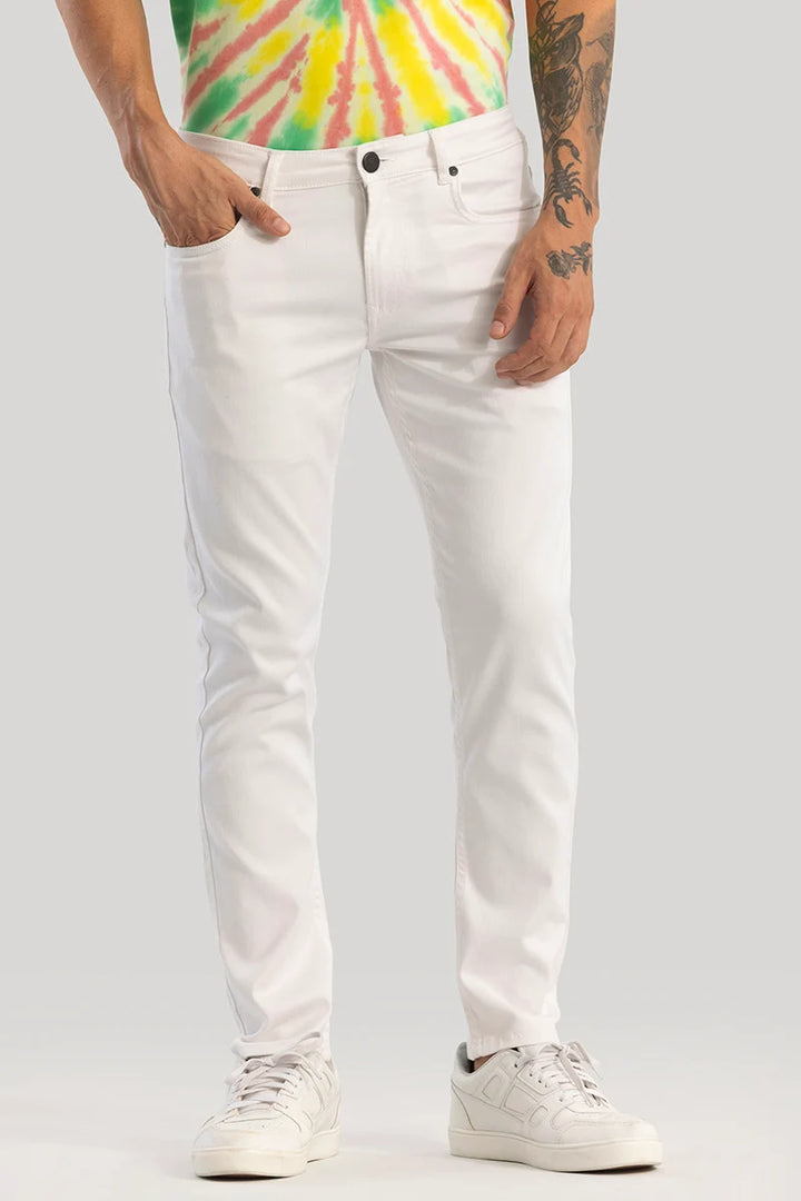 Pietro White Water Repellent Jeans