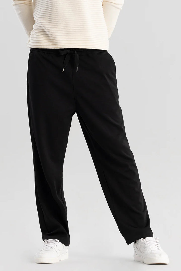 StrideFlex Black Korean Trousers