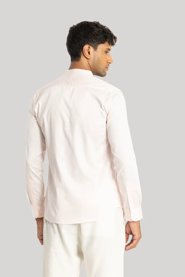 Alfonso Light Pink Plain Satin Shirt