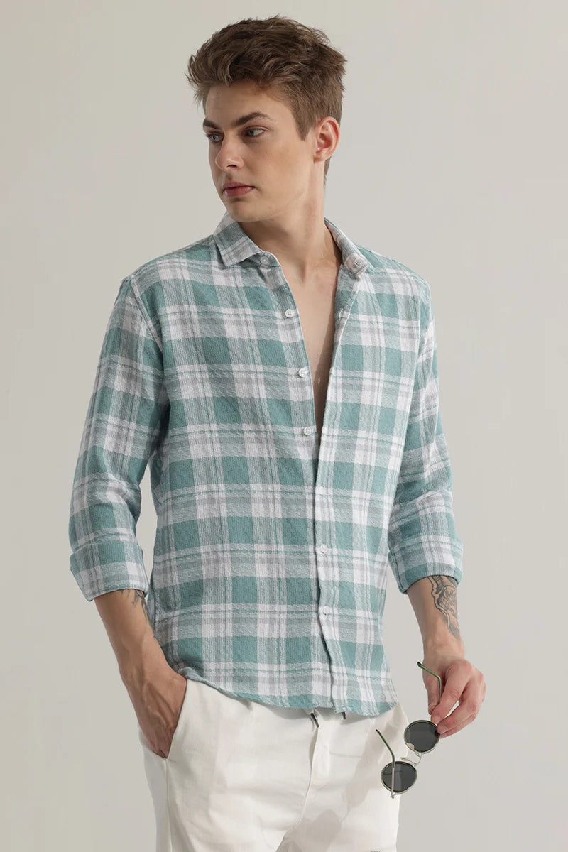 Plaided Blue Check Shirt