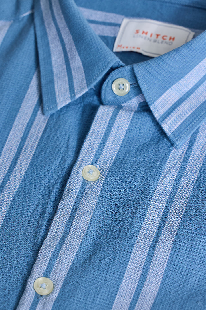 Blue Stripes Linen Shirt