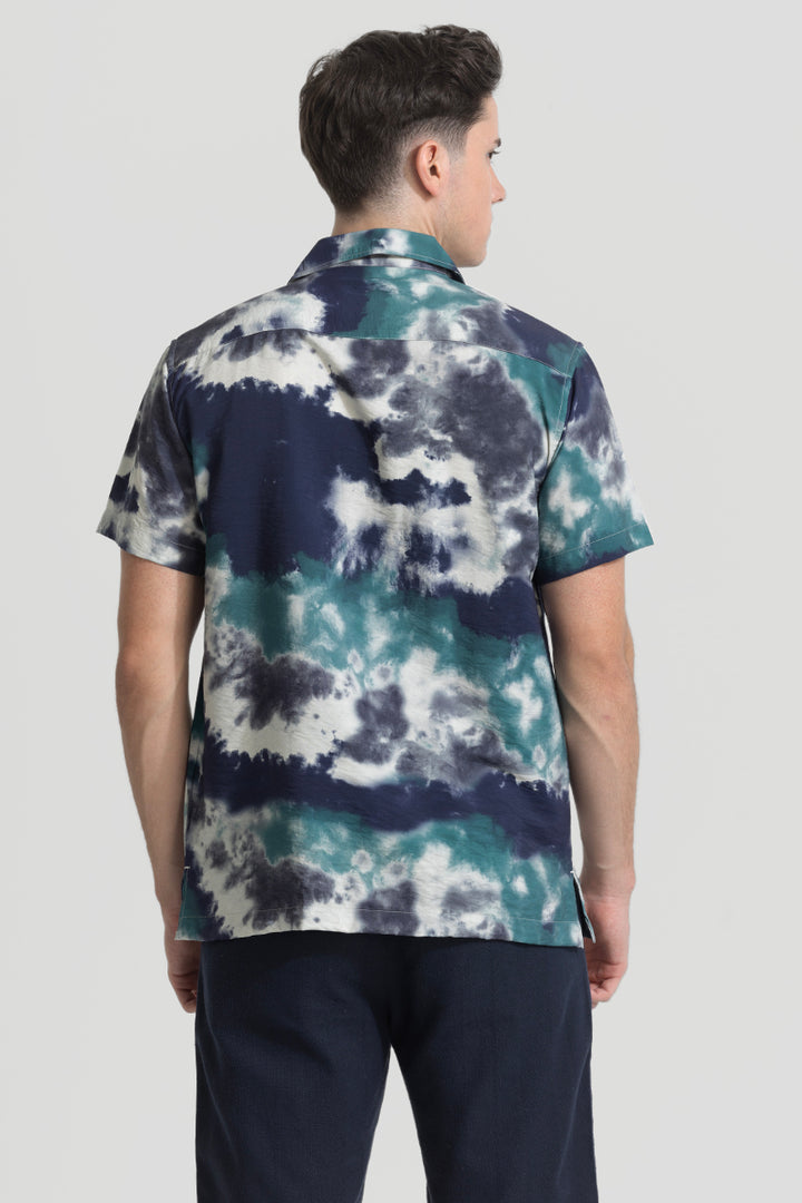 Blue Cuban Tie & Dye Shirt