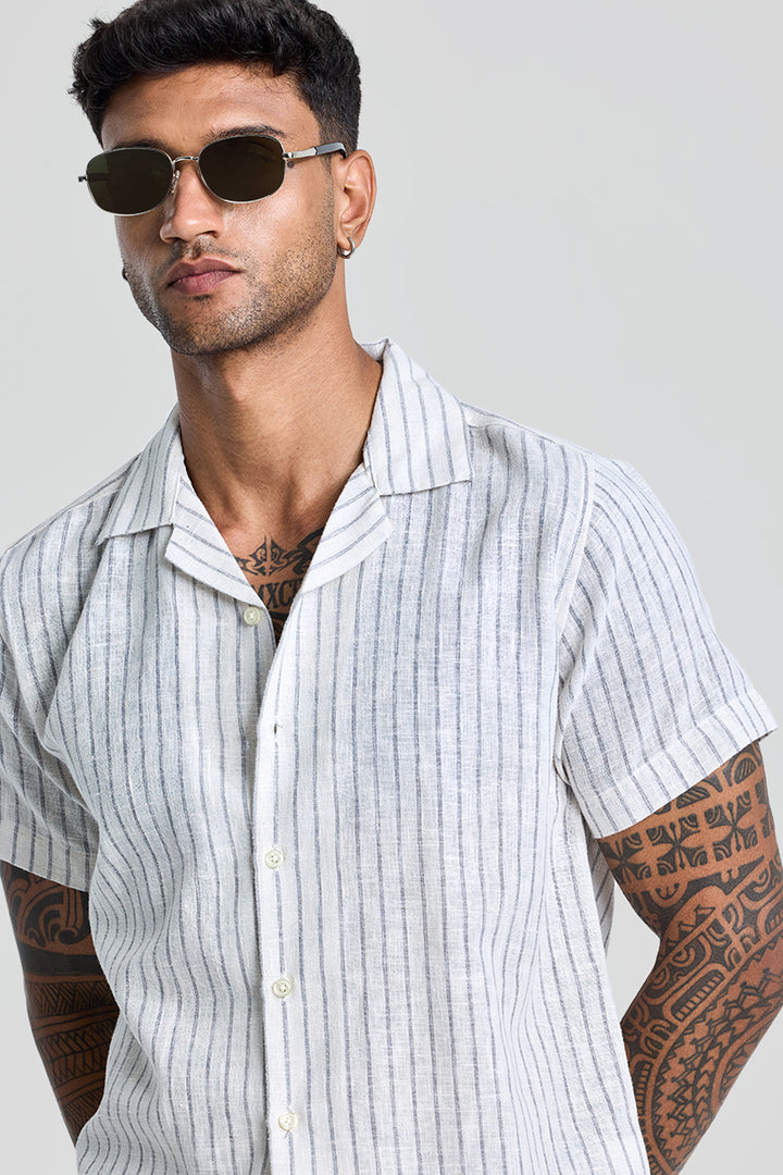 Grey Cuban Stripes Shirt