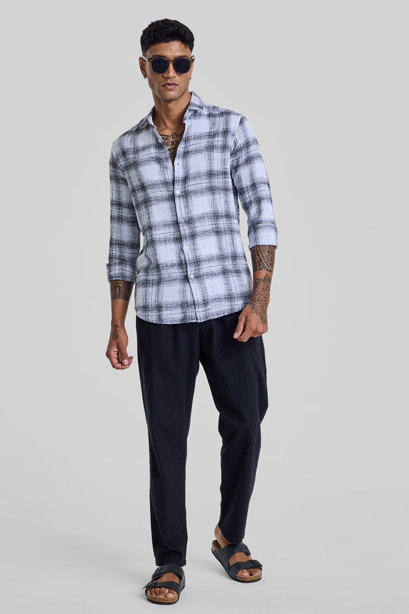 White Checks Slim Fit Shirt