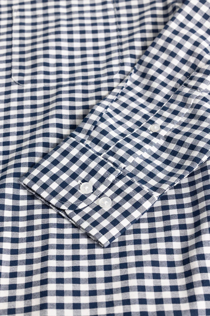 Navy Gingham Checks Shirt