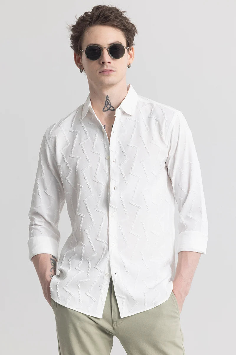 TextuRiche Zigzag White Shirt