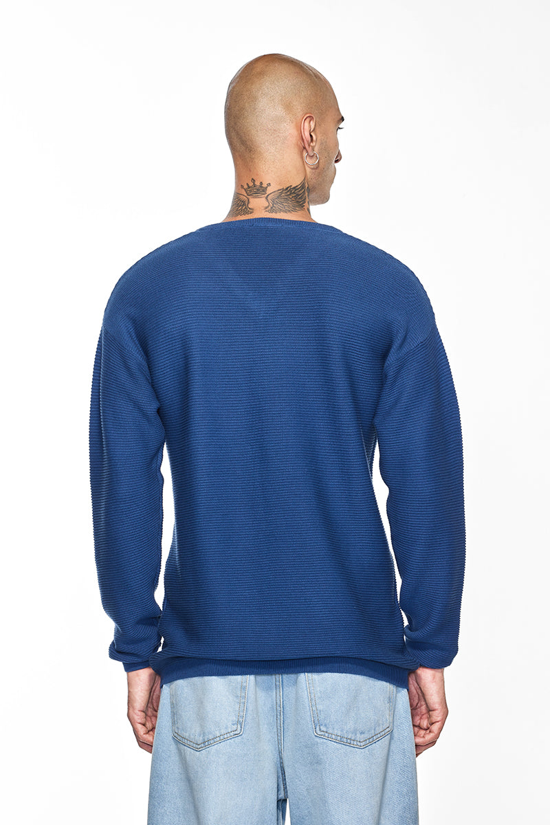 Core Lab Dark Blue Textured Sweater