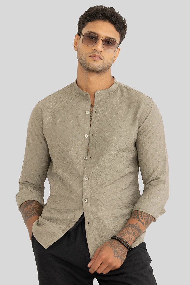 Isabelle Grey Embroidered Shirt