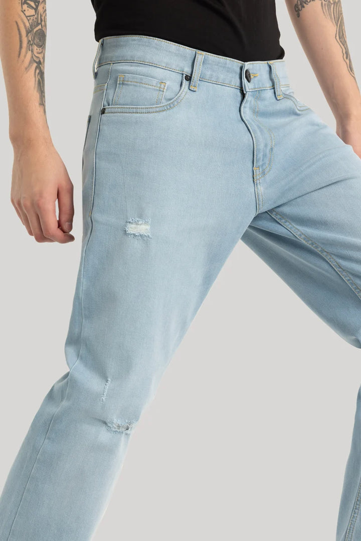 Light Blue Distressed Bootcut Jeans