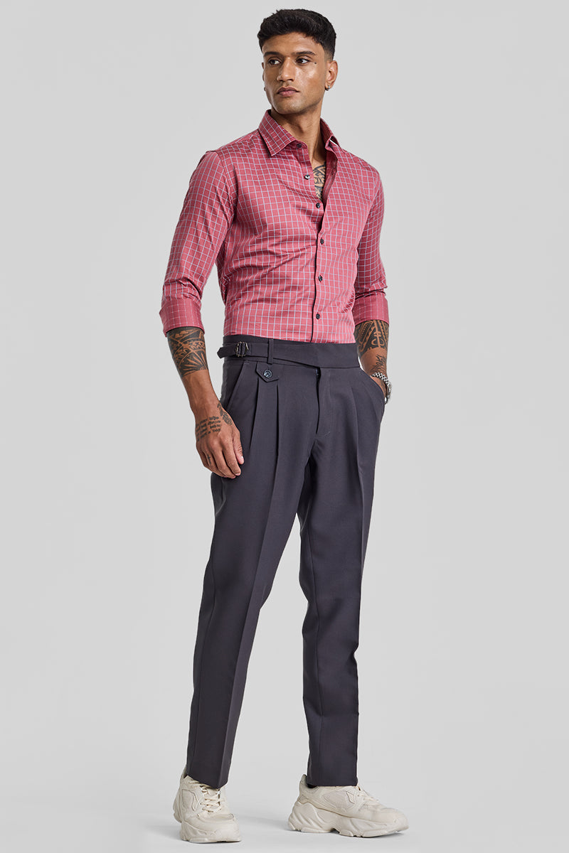 Red Checks Slim Fit Shirt