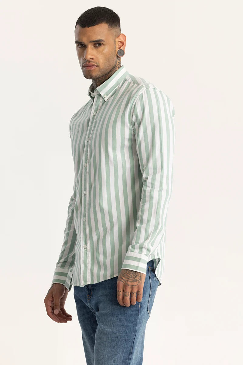 Light Green Stripes Shirt